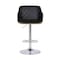 Armen Living Toby Black Faux Leather Adjustable Height Swivel Walnut Wood and Chrome Bar Stool LCTOSWBAWABL - alternate 4